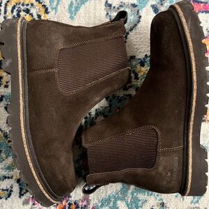 Birkenstock Dark Brown Leather Chelsea Boots, 11